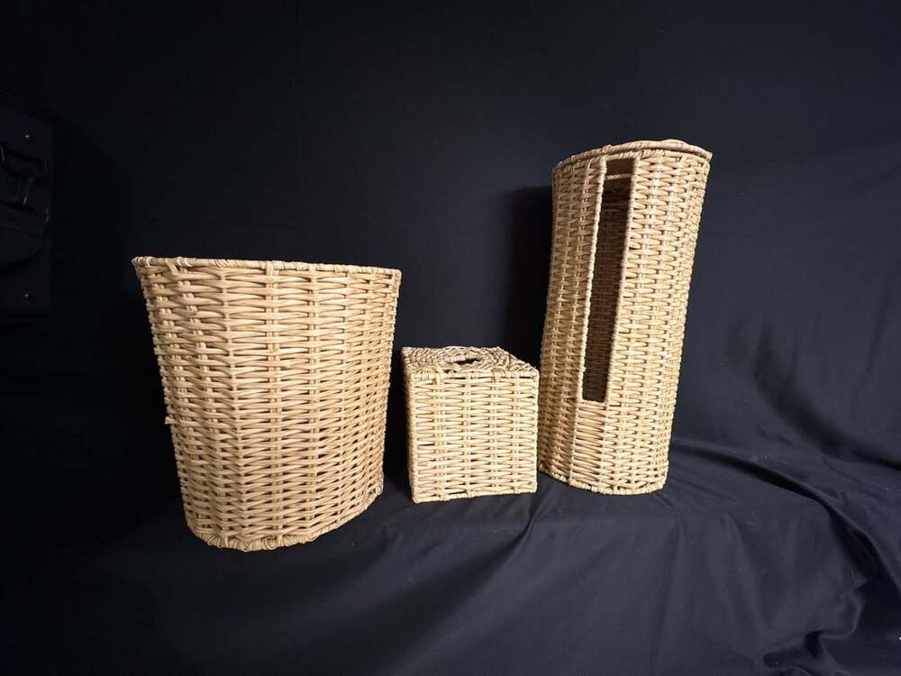 Berkley Jensen 3-Piece Wicker Bathroom Storage Set